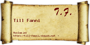 Till Fanni névjegykártya